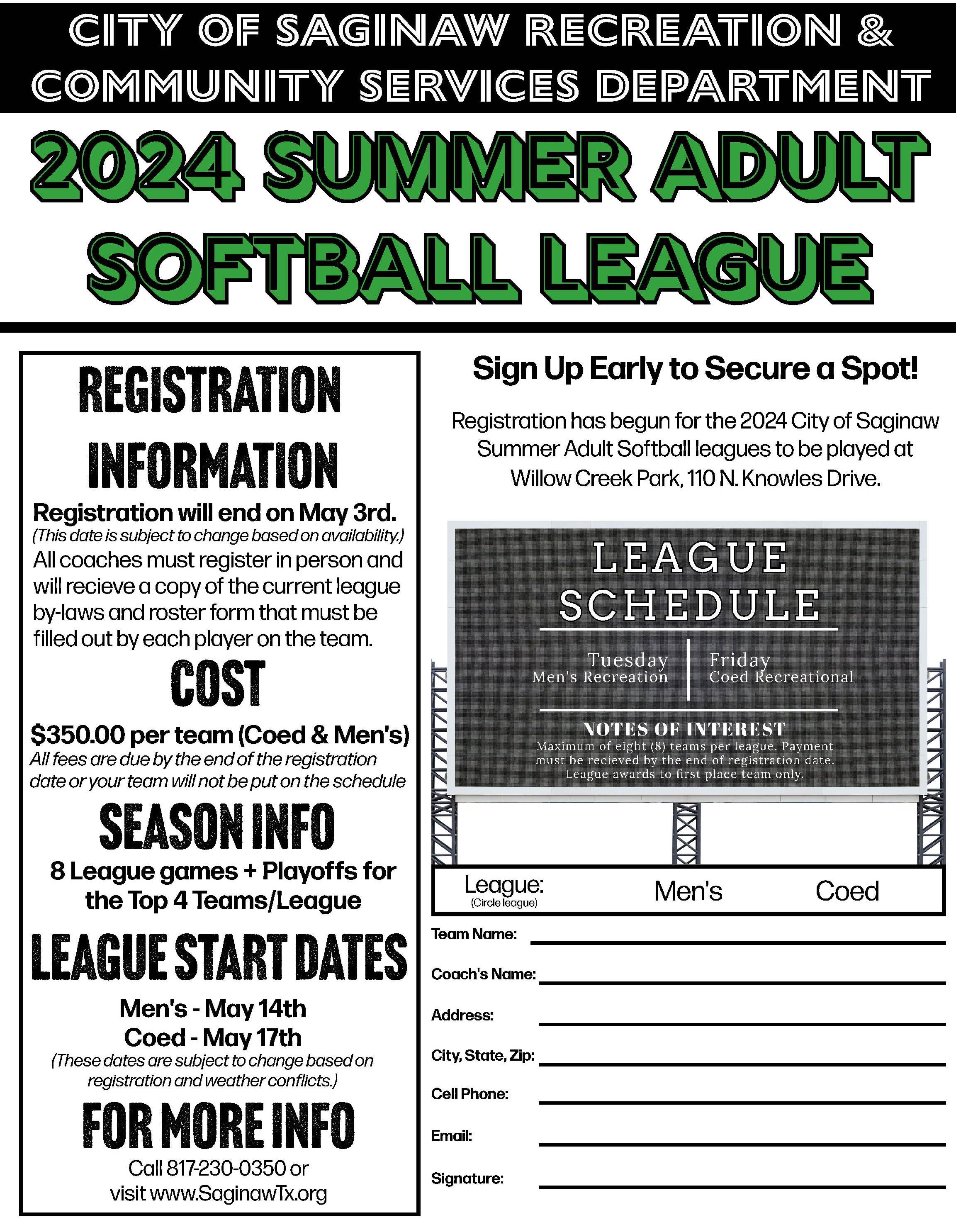 2024 Summer Softball Registration - Copy